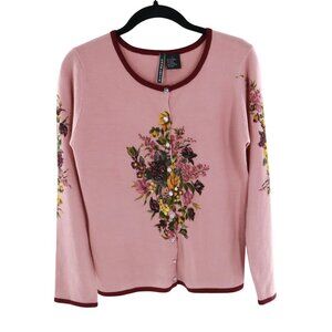 Charlotte Wool Tarantola Cardigan Womens L Pink Cottagecore Twee Boho Grannycore